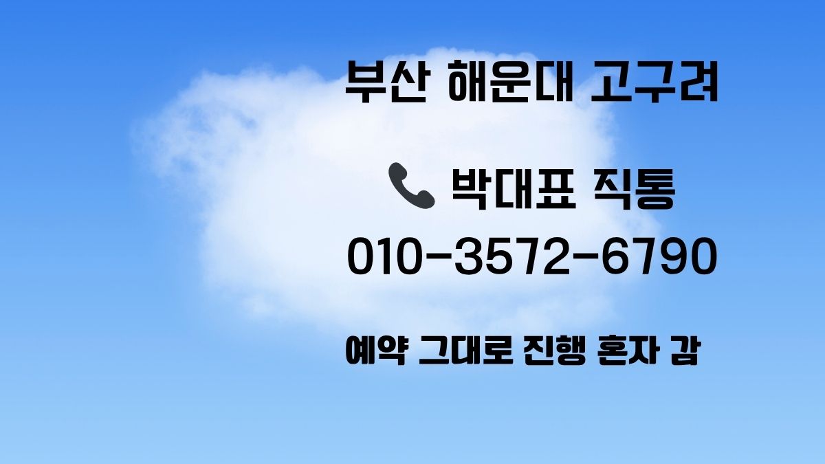 부산 해운대 고구려 박대표 견적 010-3572-6790 후기 정찰제 운영 시스템 안내