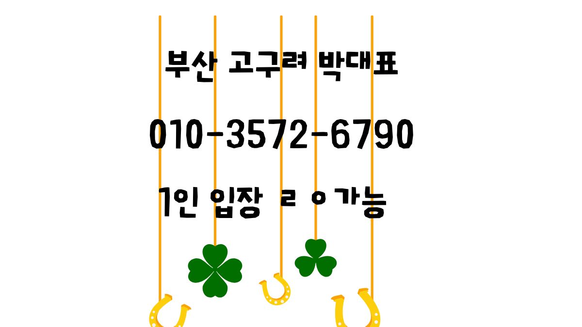 부산 고구려 박대표 010-3572-6790 | 1인 견적 디시 가능