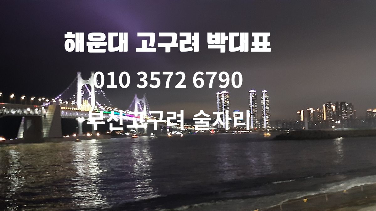 해운대 고구려 야경 전경, 박대표 직통번호 010-3572-6790, 부산 고구려 예약문의 위치 동백역 도보 10분